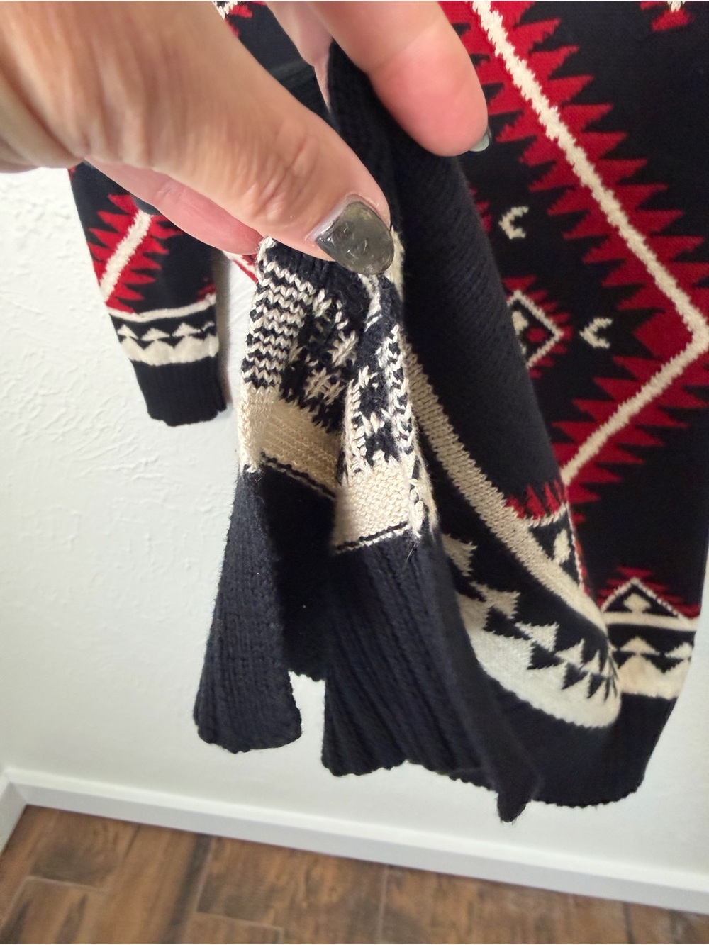 Lauren Ralph Lauren Womens Small Southwestern Cotton Sweater Tunic Aztec Knit - Picture 4 of 5